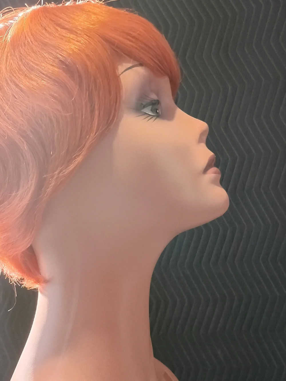Short Layered Women's Wig in Vibrant Copper Red